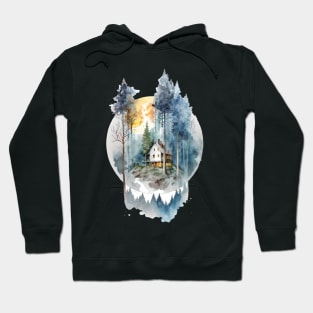 Cozy forest house surrounded with trees Hoodie